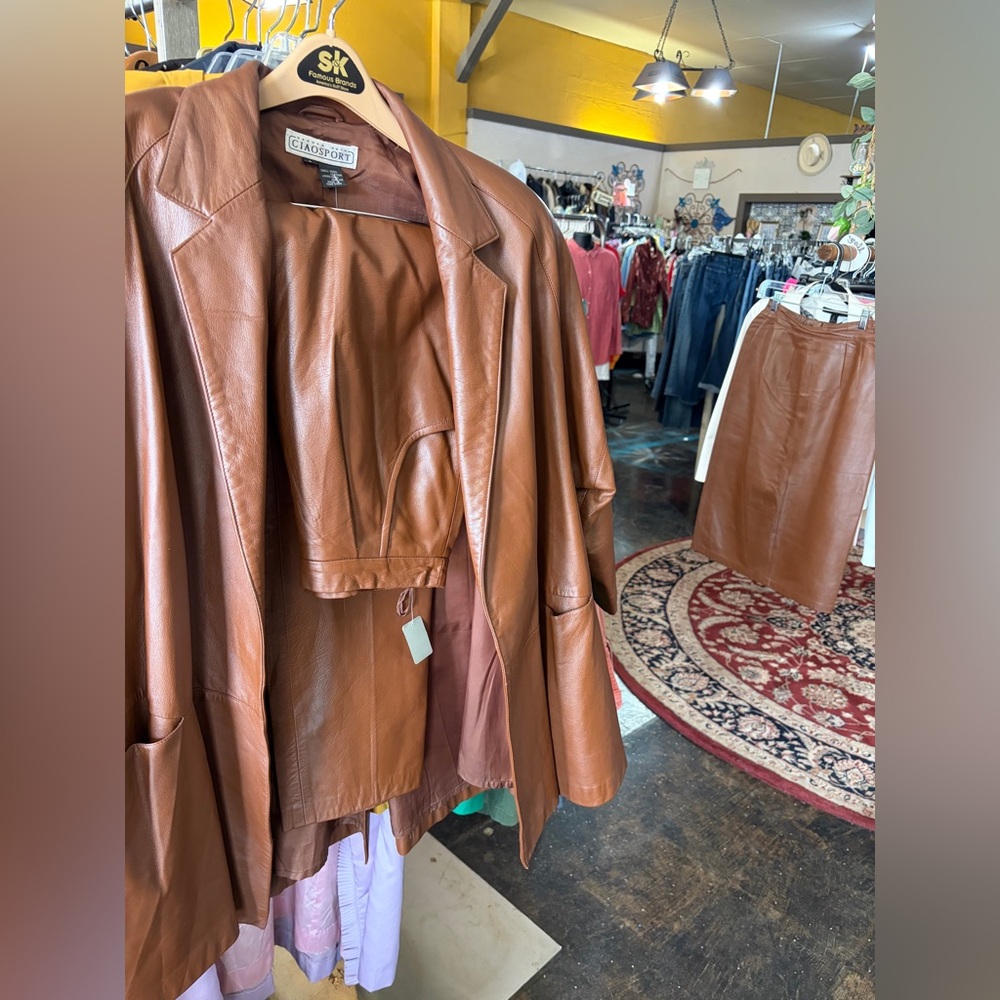 80s Leather 3 piece suit by Sandra Roth Ciao Sport Lambskin Size 4/6 EUC Vintage - Picture 12 of 12
